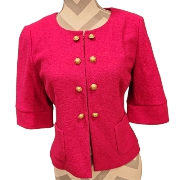 LOFT Hot Pink Wool Blend Blazer - Picture 1 of 8
